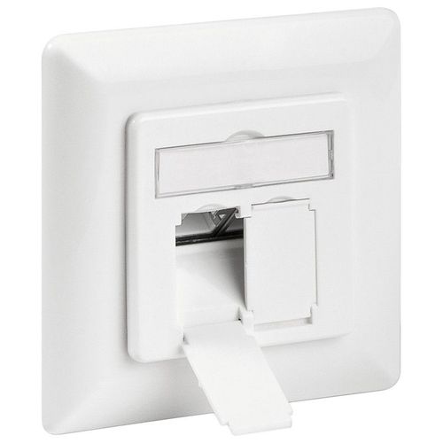 Prise Rseau Encastrable Insert Avec Plaque Centrale Et Chssis Cat 6a Goobay 68721 Blanc