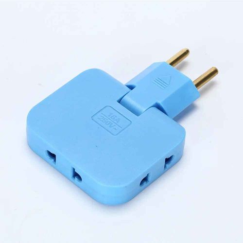 Prise Ue 3 Prises Ca Multiprise 1 Convertir 3 Extension Prise lectrique 180  Adaptateur Secteur Pour Prise De Ralisation Rotative - Type Blue