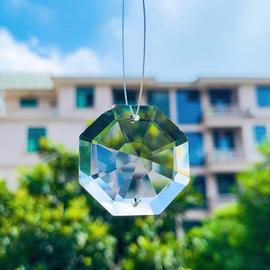 Prisme en cristal octogonal 32mm, 2 pièces, 2 trous, verre clair, perle,  attrape-soleil, pièces de lustre, bricolage, accessoires de décoration de  maison pour mariage
