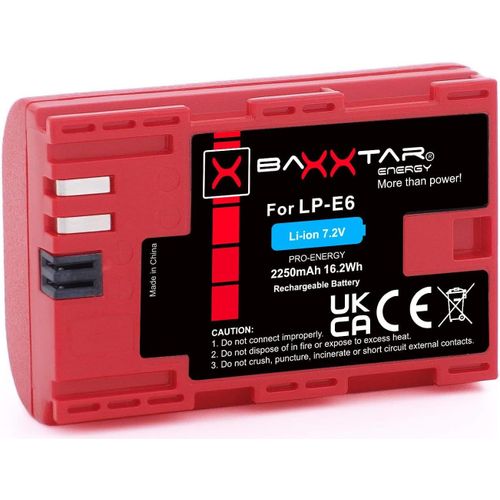 Pro LP-E6 Batterie 2250mAh (Info Chip, Systme de Batterie Intelligent) Compatible avec Canon EOS 60D 70D 80D 7D Mark I II 5DS 5D R 5D Mark II III IV