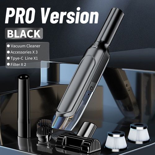 Pro Noir 2 hapa - Aspirateur  Main Sans Fil Puissant Pour Voiture, Appareil Mnager, Machine De Nettoyage, Robot Portable, Accessoires Automobiles Aspirateur  Main Sans Fil Trs Puissant Accessoire Voiture Aspirateur Voiture
