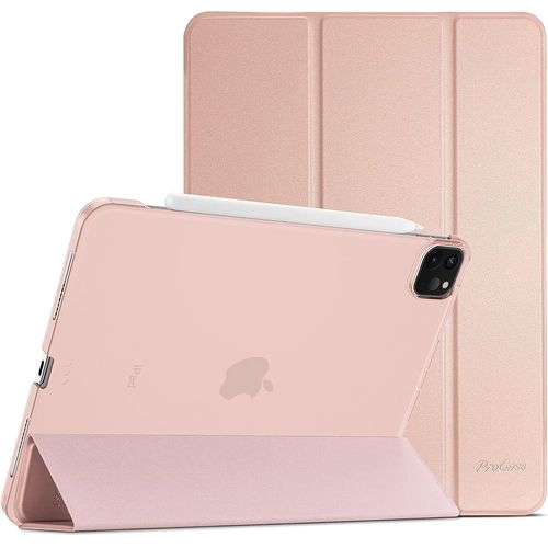 Procase Coque Pour Ipad Air 13 Pouces (M3) 2025/(M2) 2024, Ipad Pro 12.9 Pouces 6me 2022/5me 2021/4me 2020/3me 2018 Gnration, Nouvel tui Amlior, Housse De Protection Anti-Chute-Rose D'or