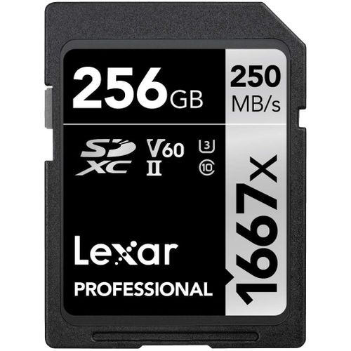Professional 1667X Carte Sd 256 Go, Carte Memoire Sdxc Uhs-Ii, Jusqu' 250 Mo/S En Lecture, Class 10, U3, V60, Sd Pour Photographe Professionnel, Vidaste, Passionn (Lsd256Cb1667)[SDC630041]
