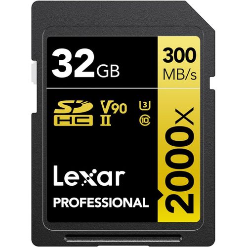 Professional 2000x Carte SD 32 Go, Carte mmoire SDHC UHS-II sans Lecteur, Jusqu' 300 Mo/s en Lecture, pour DSLR, camras vido en qualit cinma (LSD2000032G-BNNAG)
