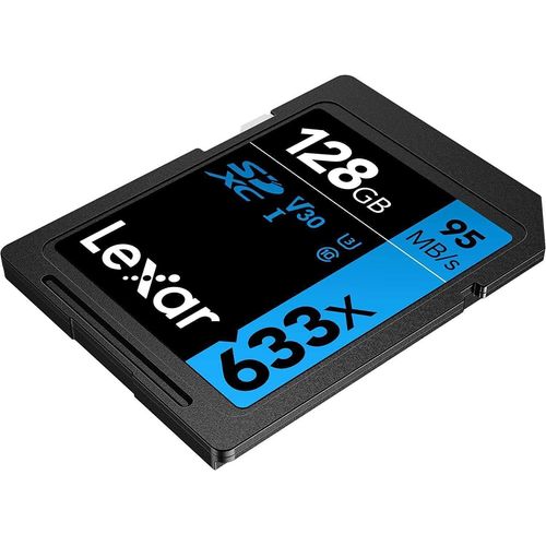 Professional 633x Carte SD 128 Go,Carte SDXC UHS-I,Jusqu' 95 Mo/s en Lecture,pour DSLR milieu de gamme,Camscope HD,Camras 3D (LSD128GCB1EU633)