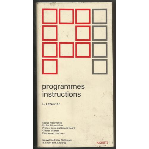 Programe Instruction Ecole Maternelles   de leterrier  Format Cartonn 