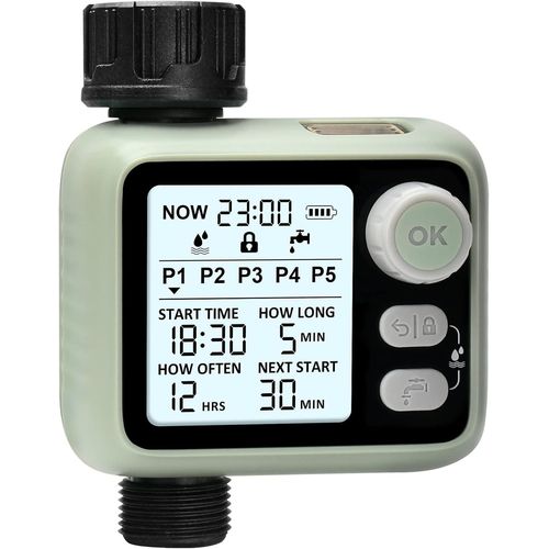 Programmateur Arro Automatique Minuteur Arro Avec 5 Programmes D'arro Distincts Et Affichage Noir, Ipx5 tanche, Dtection De Pluie, Contrle Manuel Et Scurit Enfant