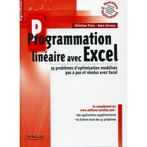 Programmation Linaire Avec Excel   de Prins Christian  Format Broch 