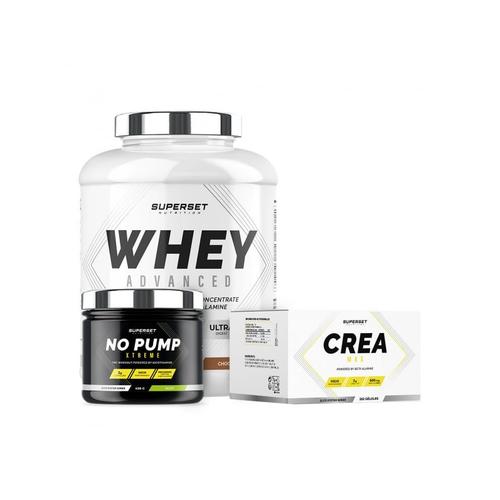 Programme Prise De Muscle Sec Confirm - 100% Whey Proteine Advanced 2kg Choco Nut - No Pump Xtreme Mojito - Cra Max