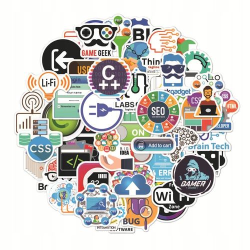 Programmeur Java Geek Internet Cool, 200 PiCes,Aesthetic Couleurs Stickers, ImpermAble Vinyle Autocollant Pour Telephone Ordinateur Portable Macbook Scrapbooking