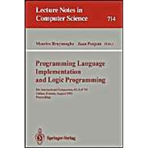 Programming Language Implementation And Logic Programming   de Maurice Bruynooghe  Format Broch 