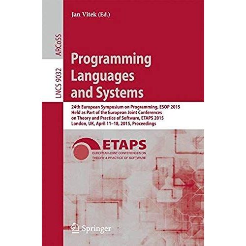 Programming Languages And Systems   de Jan Vitek  Format Broch 