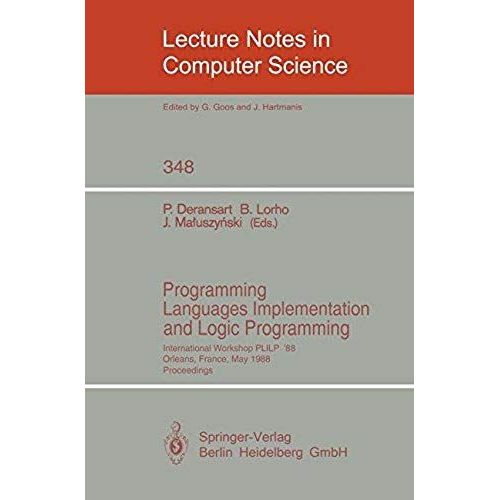 Programming Languages Implementation And Logic Programming   de Collectif  Format Broch 