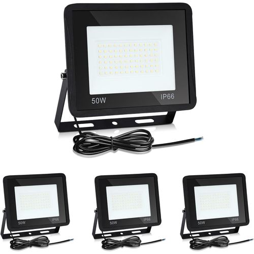 Projecteur D'extrieur Led 4x 50w, 4225 Lm Super Lumineux 6000 K Blanc Froid, Projecteur D'extrieur tanche Ip66, Lumire Du Jour, clairage D'extrieur Pour clairage De Jardin, Alle