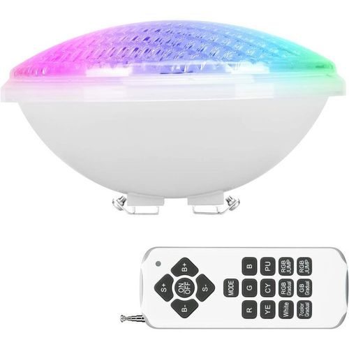 Projecteur De Piscine Rgbw 40w Par56, Lumire De Piscine Led tanche Ip68, Lumire De Piscine Submersible Led 12v Dc/Ac, Lumire De Piscine Submersible Multicolore Avec Tlcommande