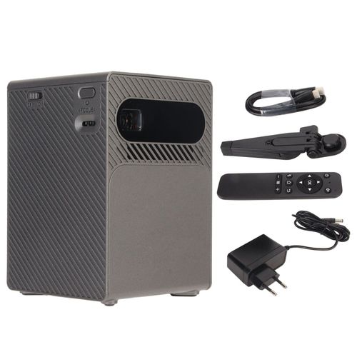 Projecteur DLP Portable, prise en charge 3D 4K 2G 32G 5G, WIFI, Correction automatique d'échelle, 1080p, Mini projecteur pour Android 9.0, 100 à 240V, prise ue, gris