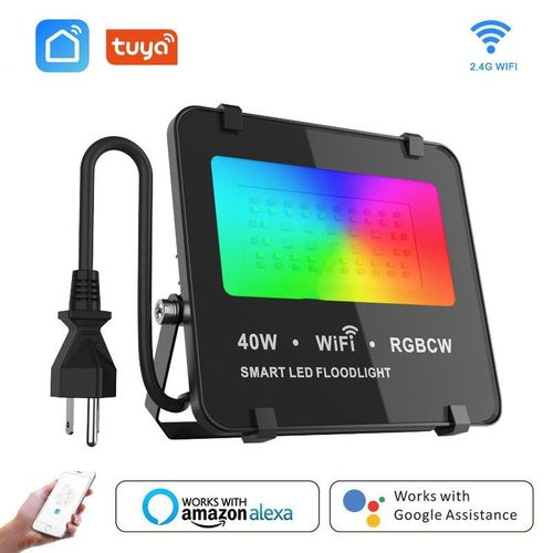 Projecteur Led Intelligent, clairage D'extrieur, Rvb, Pour Maison Connecte, Wi Fi, Application Tuya, Smart Life, Ip66, Pour Alexa Google Home