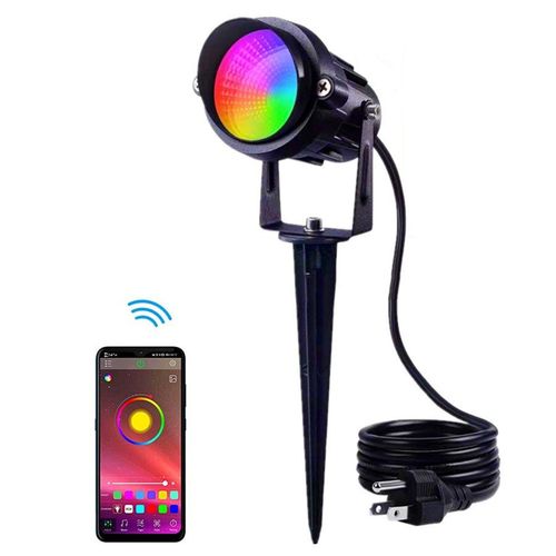 Projecteur Led Rgbw 15w  Couleurs Changeantes, clairage D'extrieur, Avec Bluetooth, Contrle Par Application, Luminaire Dcoratif De Paysage, Idal Pour Un Jardin Ou Un Arbre