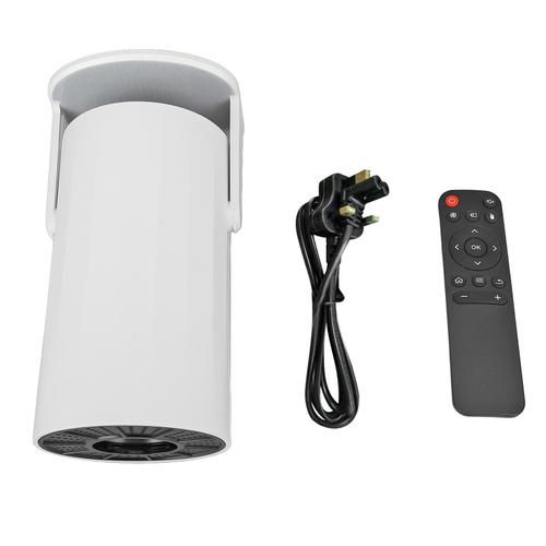Projecteur portable HD 4K 2.4 5G WiFi Bluetooth 5.0 Rotation à 180 degrés Correction automatique Mini projecteur intelligent rond pour la maison et l'extérieur Prise britannique