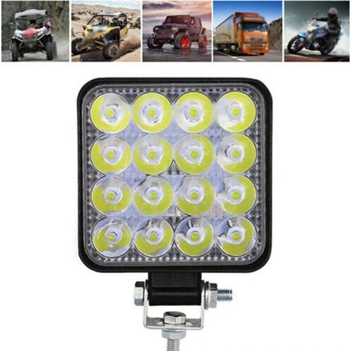 Projecteur Super Lumineux  16 Led Pour Voiture Et Camion, clairage De Travail, Antibrouillard, Conduite Tout-Terrain, 4x4, 12v/24v, Avec Support, Accessoires Pour Suv, 200w