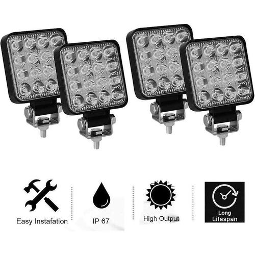 Projecteurs De Travail Led 4 Pices 3 Pouces 48w Pour Camion De Voiture