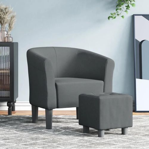Prolenta Premium - Chaise Cabriolet Avec Repose-Pied Gris Fonc Tissu