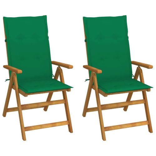 Prolenta Premium - Chaises Inclinables De Jardin Lot De 2 Et Coussins Bois Acacia