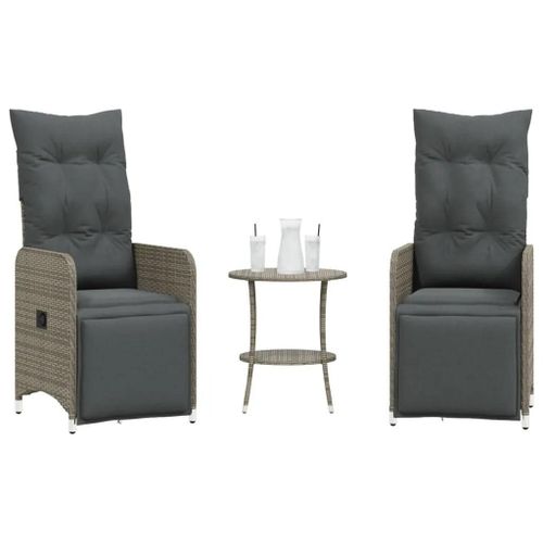 Prolenta Premium - Chaises Inclinables De Jardin Lot De 2 Et Table Rsine Tresse