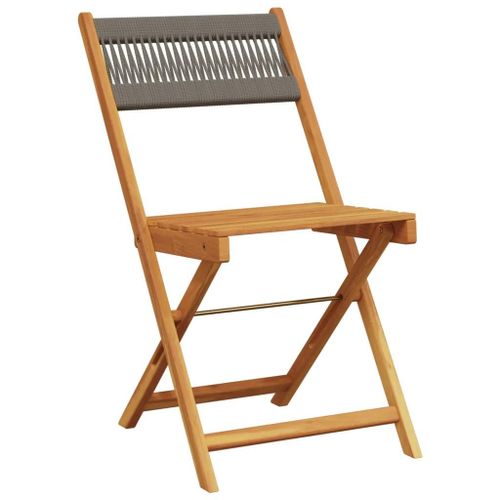 Prolenta Premium - Ensemble De Bistro 3 Pcs Gris Polypropylne Et Bois Massif