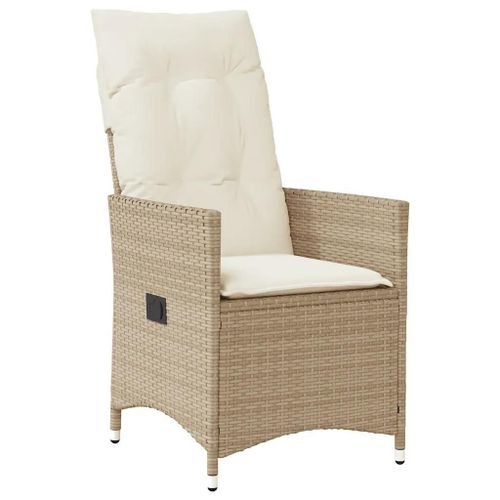 Prolenta Premium - Ensemble De Bistro De Jardin 11 Pcs Coussins Beige Poly Rotin