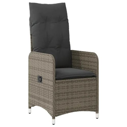 Prolenta Premium - Ensemble De Bistro De Jardin 11 Pcs Coussins Gris Poly Rotin