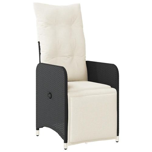 Prolenta Premium - Ensemble De Bistro De Jardin 11 Pcs Coussins Noir Poly Rotin