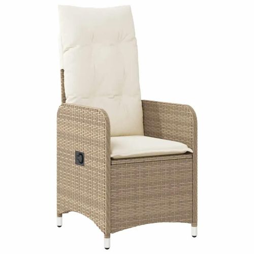 Prolenta Premium - Ensemble De Bistro De Jardin 5 Pcs Coussins Beige Poly Rotin