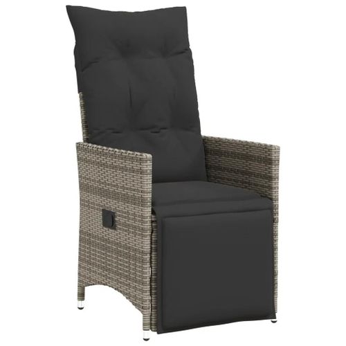 Prolenta Premium - Ensemble De Bistro De Jardin 5 Pcs Coussins Gris Poly Rotin