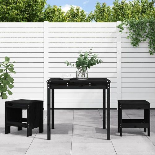 Prolenta Premium - Ensemble De Bistrot De Jardin 3 Pcs Noir Bois De Pin Massif