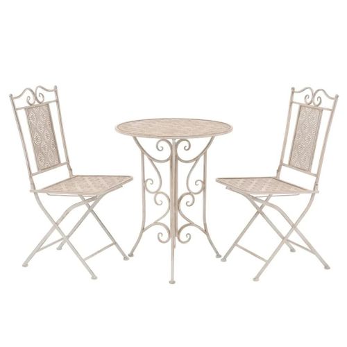 Prolenta Premium - Mobilier De Bistro 3 Pcs Acier Blanc
