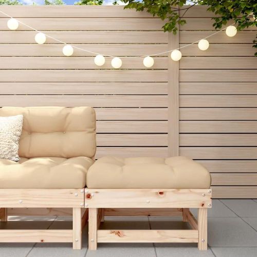 Prolenta Premium - Repose-Pied De Jardin Avec Coussin Bois De Pin Massif