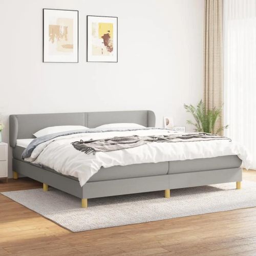 Prolenta Premium - Sommier  Lattes De Lit Avec Matelas Gris Clair 200x200cm Tissu