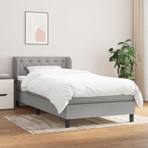 Prolenta Premium - Sommier  Lattes De Lit Avec Matelas Gris Clair 80x200 Cm Tissu