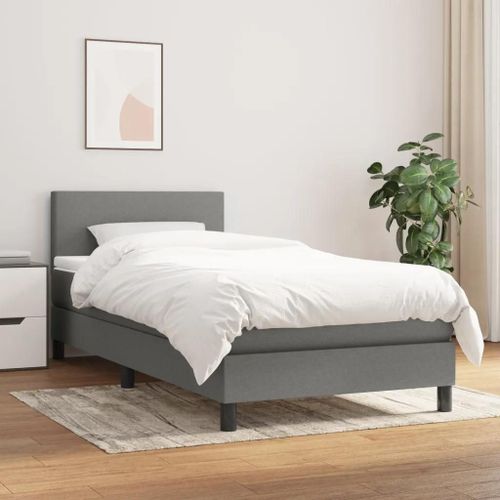 Prolenta Premium - Sommier  Lattes De Lit Avec Matelas Gris Fonc 100x200cm Tissu