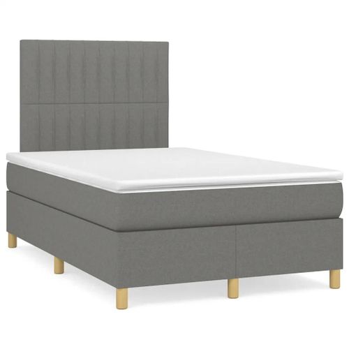 Prolenta Premium - Sommier  Lattes De Lit Avec Matelas Gris Fonc 120x190cm Tissu