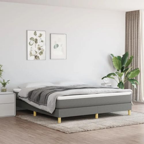 Prolenta Premium - Sommier  Lattes De Lit Avec Matelas Gris Fonc 180x200cm Tissu