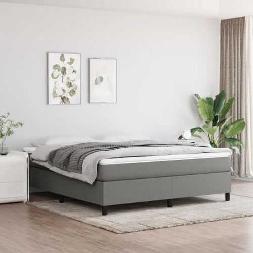 Prolenta Premium - Sommier  Lattes De Lit Avec Matelas Gris Fonc 180x200cm Tissu