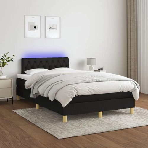 Prolenta Premium - Sommier  Lattes De Lit Avec Matelas Led Noir 120x200 Cm Tissu