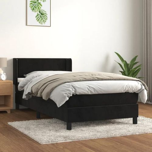 Prolenta Premium - Sommier  Lattes De Lit Avec Matelas Noir 100x200 Cm Velours