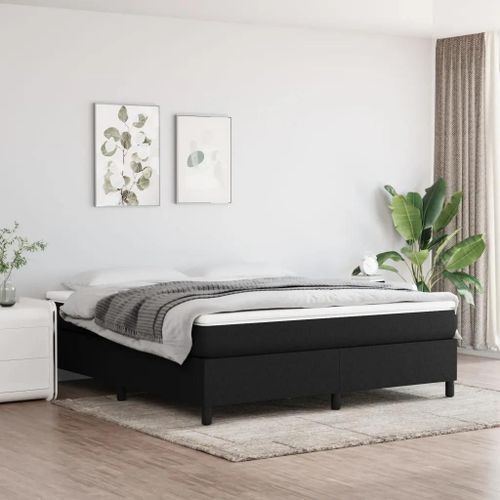 Prolenta Premium - Sommier  Lattes De Lit Avec Matelas Noir 180x200 Cm Tissu