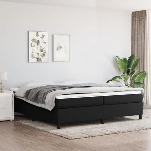 Prolenta Premium - Sommier  Lattes De Lit Avec Matelas Noir 200x200 Cm Tissu