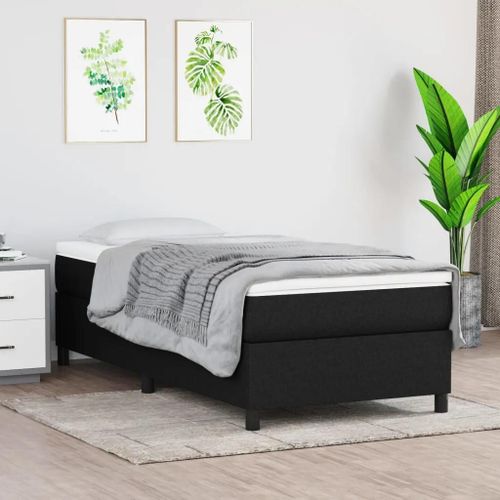 Prolenta Premium - Sommier  Lattes De Lit Avec Matelas Noir 90x190 Cm Tissu