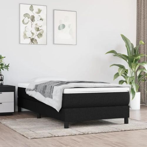 Prolenta Premium - Sommier  Lattes De Lit Avec Matelas Noir 90x190 Cm Tissu