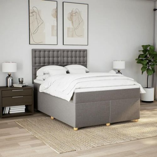 Prolenta Premium - Sommier  Lattes De Lit Avec Matelas Taupe 160x200 Cm Tissu